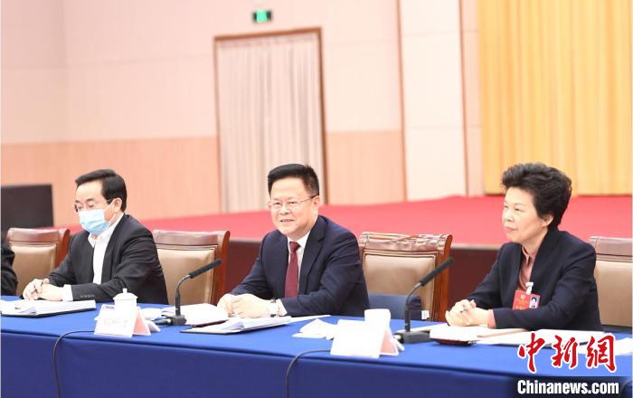 浙江省长郑栅洁参加联组讨论。　张茵 摄